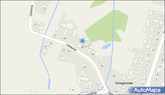 Smogorzów, Główna, 62, mapa Smogorzów