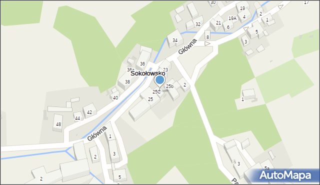 Sokołowsko, Główna, 25a, mapa Sokołowsko