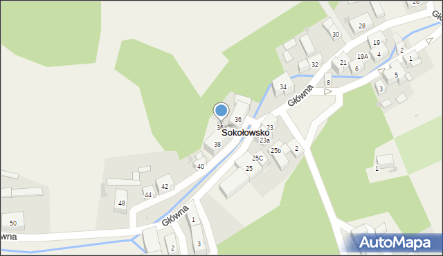 Sokołowsko, Główna, 36a, mapa Sokołowsko