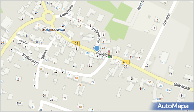 Sośnicowice, Gliwicka, 14, mapa Sośnicowice