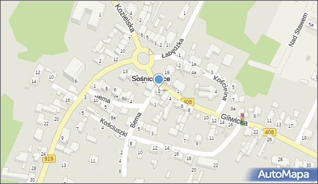 Sośnicowice, Gliwicka, 2, mapa Sośnicowice