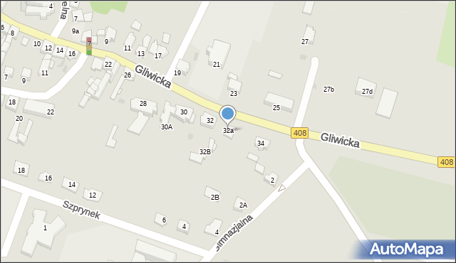 Sośnicowice, Gliwicka, 32a, mapa Sośnicowice