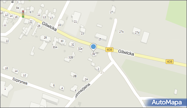 Sośnicowice, Gliwicka, 34, mapa Sośnicowice