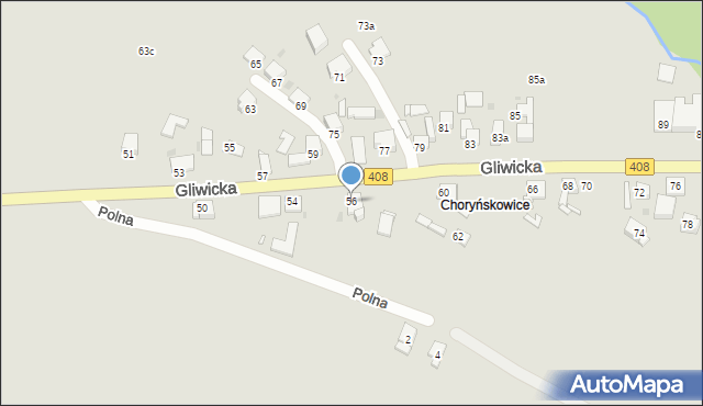 Sośnicowice, Gliwicka, 56, mapa Sośnicowice