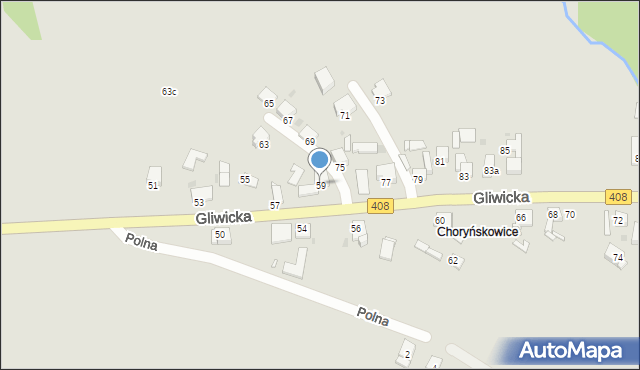 Sośnicowice, Gliwicka, 59, mapa Sośnicowice