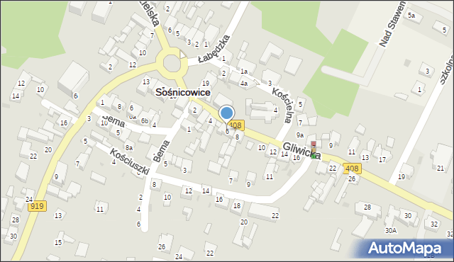 Sośnicowice, Gliwicka, 6, mapa Sośnicowice