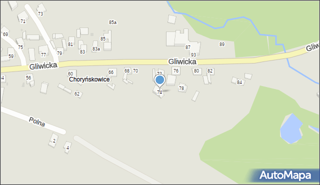 Sośnicowice, Gliwicka, 74, mapa Sośnicowice