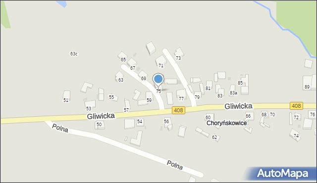 Sośnicowice, Gliwicka, 75, mapa Sośnicowice