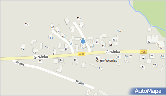 Sośnicowice, Gliwicka, 77, mapa Sośnicowice