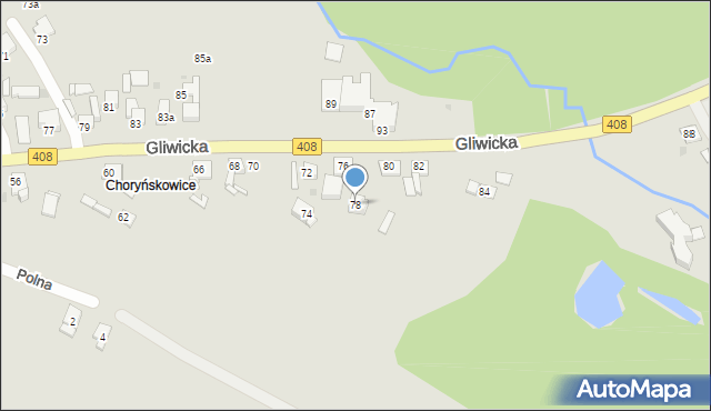 Sośnicowice, Gliwicka, 78, mapa Sośnicowice