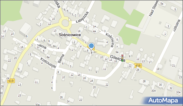 Sośnicowice, Gliwicka, 8, mapa Sośnicowice