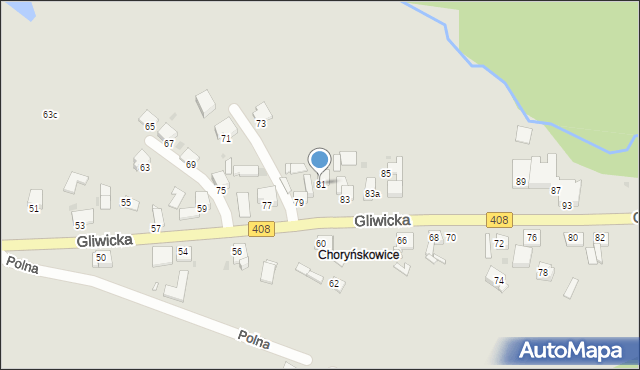 Sośnicowice, Gliwicka, 81, mapa Sośnicowice