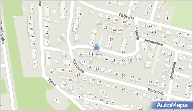 Sosnowiec, Głogowa, 10, mapa Sosnowca