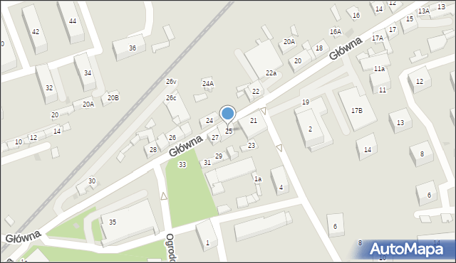 Sosnowiec, Główna, 25, mapa Sosnowca