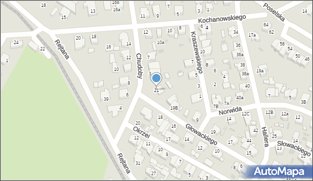 Środa Wielkopolska, Głowackiego Bartosza, 21, mapa Środa Wielkopolska