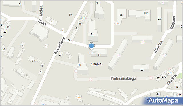 Starachowice, Gliniana, 8, mapa Starachowic