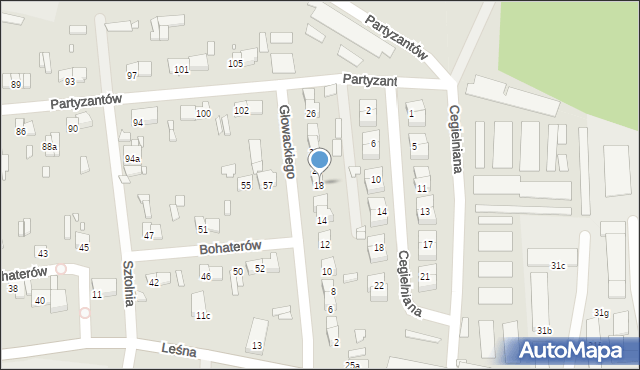 Starachowice, Głowackiego Bartosza, 18, mapa Starachowic