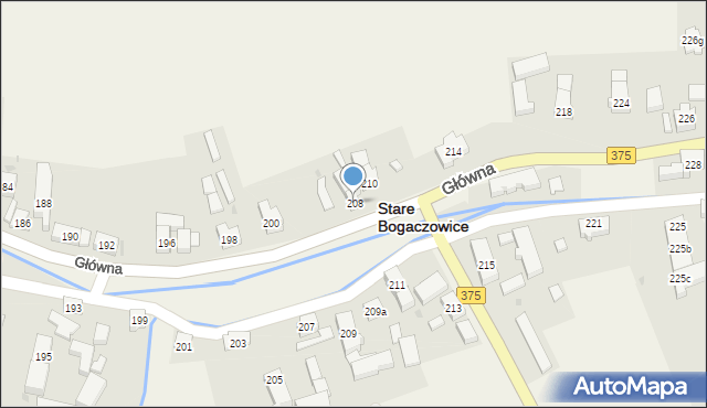 Stare Bogaczowice, Główna, 208, mapa Stare Bogaczowice