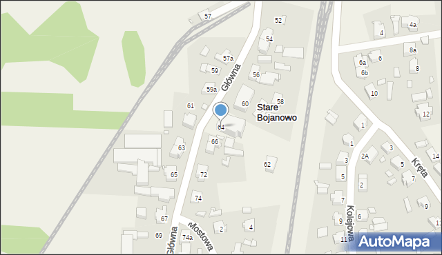 Stare Bojanowo, Główna, 64, mapa Stare Bojanowo