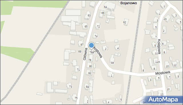 Stare Bojanowo, Główna, 74a, mapa Stare Bojanowo