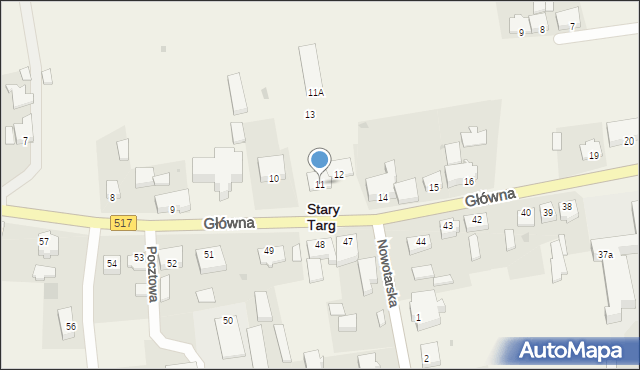 Stary Targ, Główna, 11, mapa Stary Targ