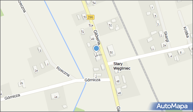 Stary Węgliniec, Główna, 47, mapa Stary Węgliniec