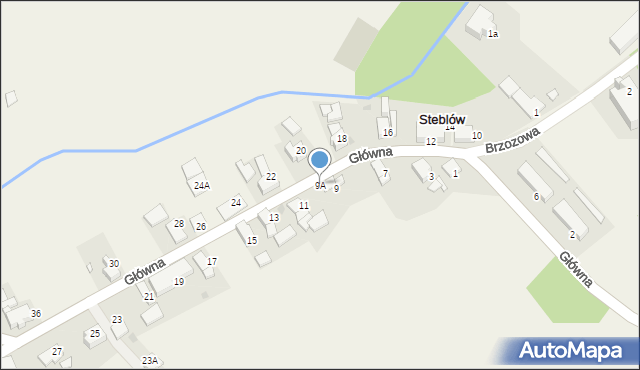 Steblów, Główna, 9A, mapa Steblów