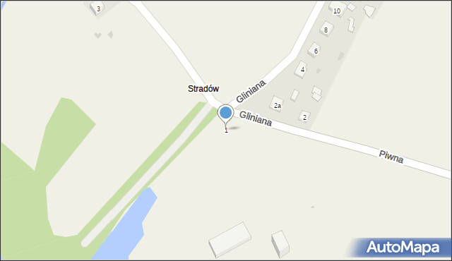 Stradów, Gliniana, 1, mapa Stradów