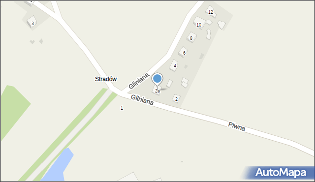 Stradów, Gliniana, 2a, mapa Stradów