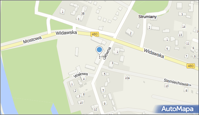 Strumiany, Główna, 2, mapa Strumiany