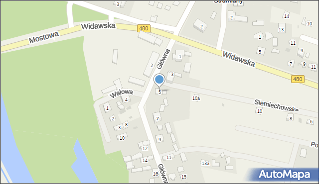 Strumiany, Główna, 5, mapa Strumiany