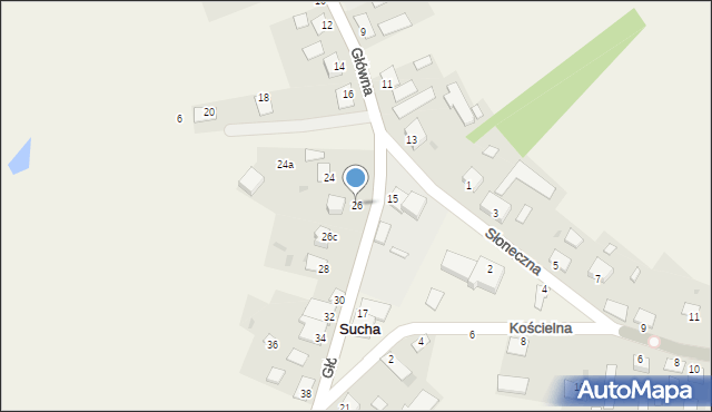 Sucha, Główna, 26, mapa Sucha