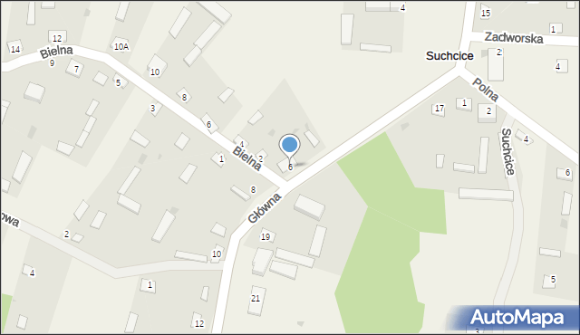 Suchcice, Główna, 6, mapa Suchcice