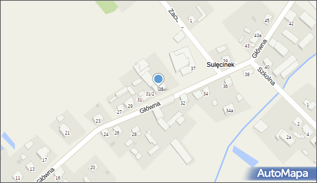 Sulęcinek, Główna, 33, mapa Sulęcinek