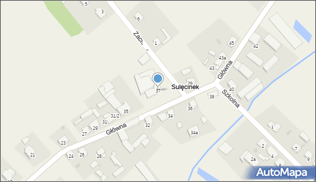 Sulęcinek, Główna, 37, mapa Sulęcinek