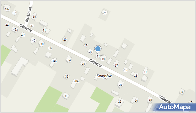 Swędów, Główna, 21, mapa Swędów