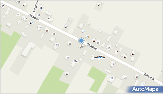 Swędów, Główna, 28, mapa Swędów