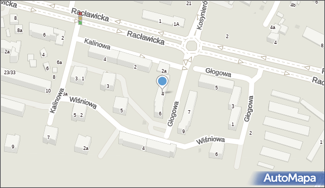 Świdnik, Głogowa, 4, mapa Świdnika