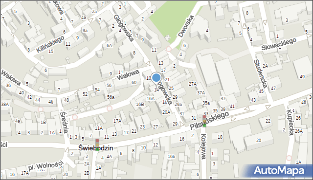 Świebodzin, Głogowska, 14, mapa Świebodzin