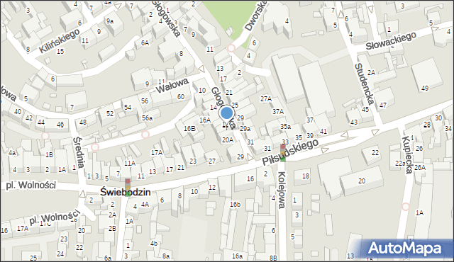 Świebodzin, Głogowska, 20, mapa Świebodzin