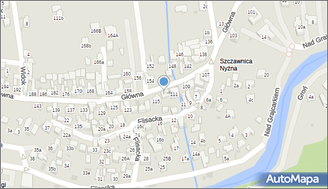 Szczawnica, Główna, 113, mapa Szczawnica