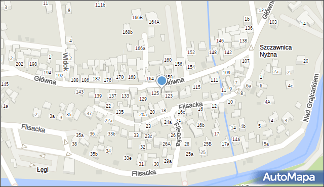 Szczawnica, Główna, 123, mapa Szczawnica