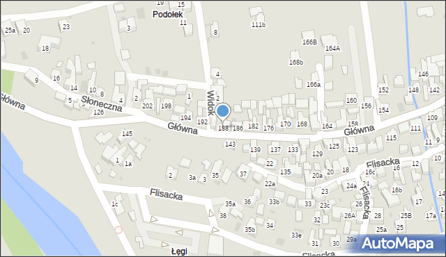 Szczawnica, Główna, 188, mapa Szczawnica