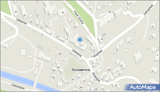 Szczawnica, Główna, 2, mapa Szczawnica