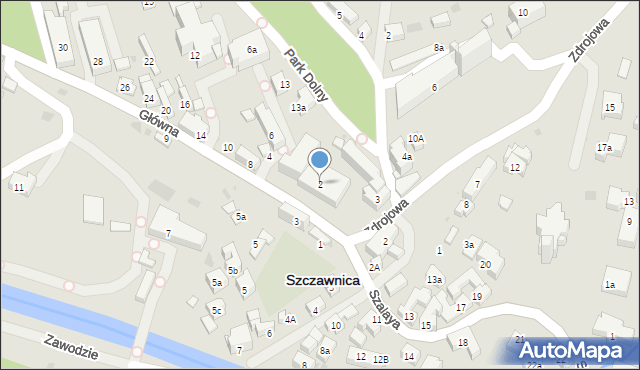 Szczawnica, Główna, 2, mapa Szczawnica