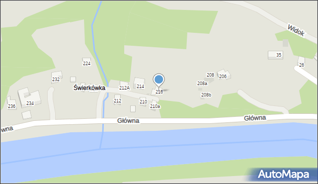 Szczawnica, Główna, 216, mapa Szczawnica