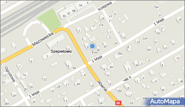 Szepietowo, Główna, 7, mapa Szepietowo