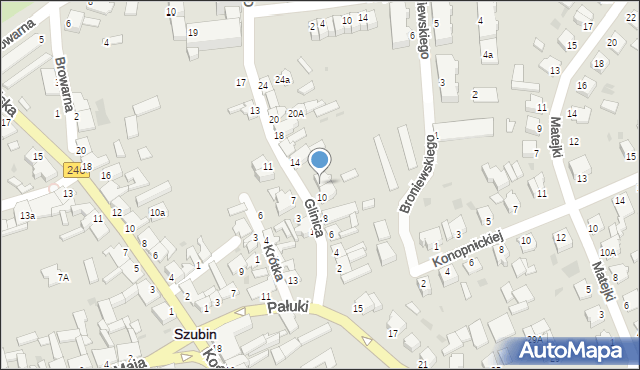 Szubin, Glinica, 12, mapa Szubin