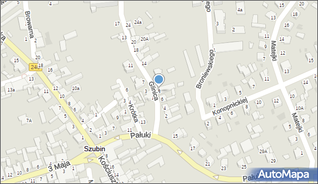 Szubin, Glinica, 8, mapa Szubin