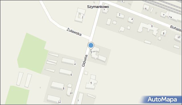 Szymankowo, Główna, 3, mapa Szymankowo